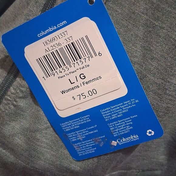 NWT Columbia Women's Green Zip-Up Hoodie Size Large - Picture 8 of 9